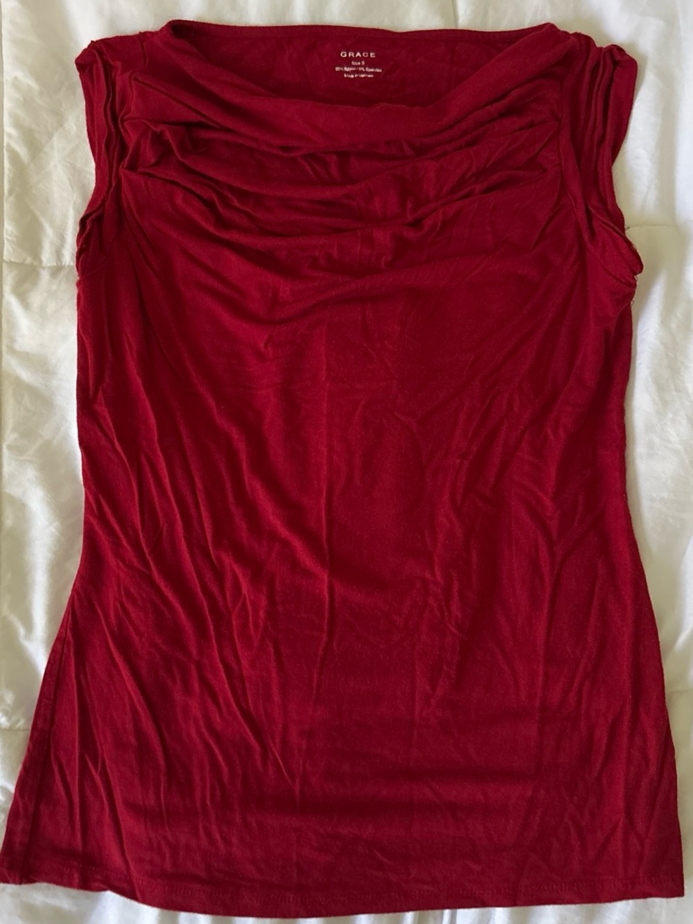 Grace Burgundy Cowl Neck Sleeveless Camisole